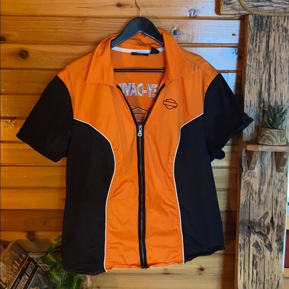 Harley Davidson zip up shirt